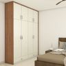 Cream And Brown Bedroom Wardrobe Design - Livspace