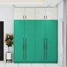White And Green 4-Door Swing Wardrobe - Livspace