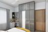 Glossy Silver Swing Wardrobe Design - Livspace