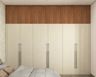 Beige And Cream 6-Door Swing Wardrobe Design - Livspace