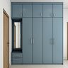 Blue 4-Door Wardrobe With Loft Storage - Livspace