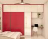 Red And White Sliding Wardrobe - Livspace