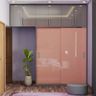 Pink Glossy Sliding Wardrobe - Livspace