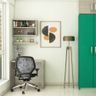Light Brown Study Room Design With Wall-Mounted Storage - Livspace