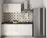 Vector-Patterned Square Ceramic Kitchen Tile Design - Livspace