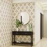 Floral Pink And Green Wallpaper Design For Foyer - Livspace