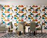 Multicoloured Geometric Wallpaper Design - Livspace