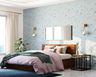 Blue And Pink Floral Wallpaper Design For Bedrooms - Livspace