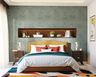 Textured Green Bedroom Wallpaper Design - Livspace