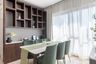 Dining Room Design With  6-Seater Green And White Table - Livspace