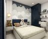 Boys Room Design With Cloud-Themed Wallpaper - Livspace