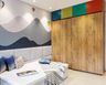 2 Door Sliding Wardrobe Design With Multicolour Panel - Livspace