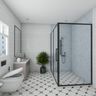 Bathroom Design With Floor-Mounted Beige Vanity Unit - Livspace