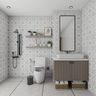Contemporary Bathroom Design WIth Black Sanitary Fittings - Livspace