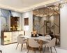 6-Seater Dining Room Design With Integrated Mandir Unit - Livspace