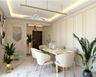 6-Seater White Marble Dining Room Design - Livspace