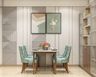 4-Seater Dining Room Design With Wood And Frosted Glass Storage Unit - Livspace