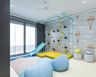 Kids Bedroom Design With Rock Climbing Wall - Livspace  Kids Bedroom Design With Carpet And Toy Basket - Livspace