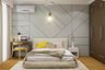 Modern Kids Bedroom Design With Light Grey Wall Panel - Livspace