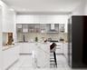 Suede Frosty White Modular Island Kitchen Design - Livspace