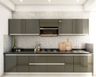 Gothic Grey Straight Kitchen Design With G Profile Handles - Livspace