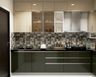 Modular L-Shaped Kitchen Design With Black Cabinets