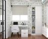 Frosty White Study Room Design With Open And Closed Storage Unit - Livspace
