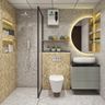 Grey Mosaic Bathroom Tile Design - Livspace