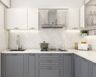Ceramic Matte White Kitchen Tile Design - Livspace