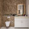 Marble Glossy Bathroom Tile Design In Brown - Livspace