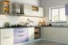 High-Gloss White Ceramic Kitchen Tile Design - Livspace