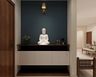 Dark Blue Wall Paint Design For Foyers - Livspace