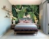 Leafy Green And Peach Wallpaper Design - Livspace
