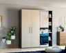 5x2x7 Ft Champagne-Toned 3-Door Swing Wardrobe Design - Livspace