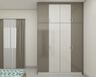 2-Door Swing Wardrobe Design In Hazel And White Tones - Livspace