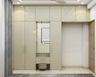 Champagne-Toned 3-Door Wardrobe Design With Mirror - Livspace