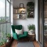 Balcony Design with Brick Wallpaper