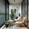 Balcony Design with Woven Chairs