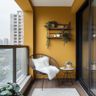 Balcony Design with Mustard Yellow Walls