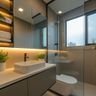 Bathroom Design with Light Grey Tiles