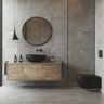 Bathroom Design with Concrete Texture Tiles