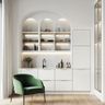 White Crockery Unit Design with Glass Shutters