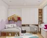 Kids’ Bedroom Design with House-Shaped Shelf