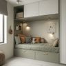 Bedroom Design with Built-in Bed
