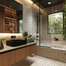 Bathroom Design with Glass Partition