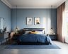 Guest Bedroom Design with Blue Walls