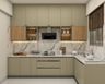 L-Shaped Kitchen Design with Quartz Countertop