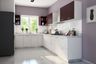 U-Shaped Kitchen Design with White Cabinets