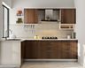 L-Shaped Kitchen Design with Quartz Countertop