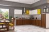 L-Shaped Kitchen Design with Mid Tall Units